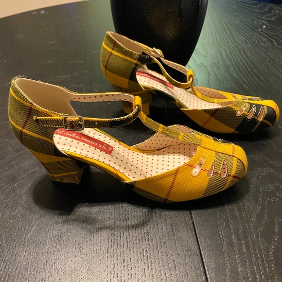 BAIT yellow plaid heels - 7.5 - Picture 2 of 6